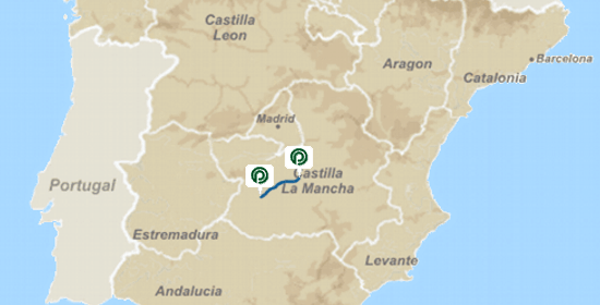 Map of La Mancha Park and tablas route